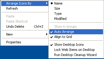 Desktop auto arrange