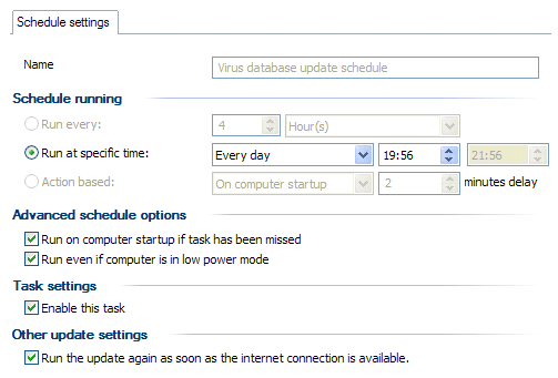 Updating the AVG virus definitions