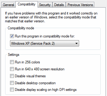 Windows Vista compatibility older software