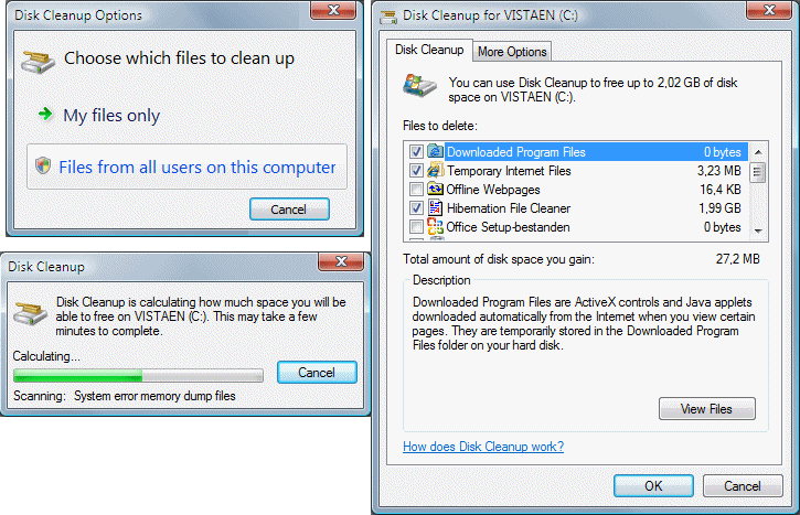 Disk Cleanup Windows Vista
