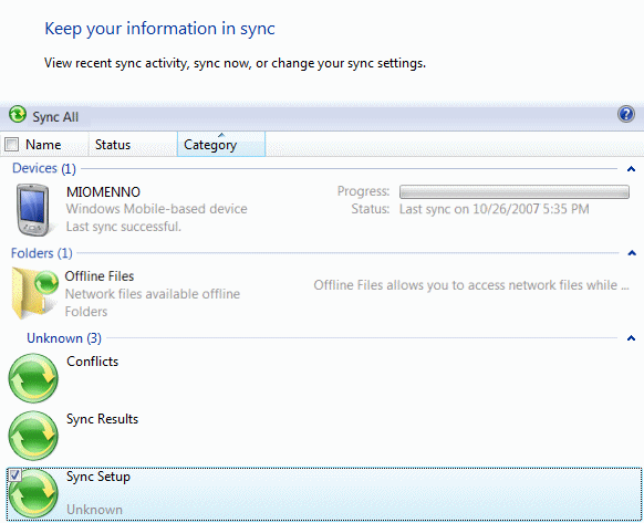 Synchronization Center for synchronizing data