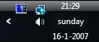 The Windows Vista system tray
