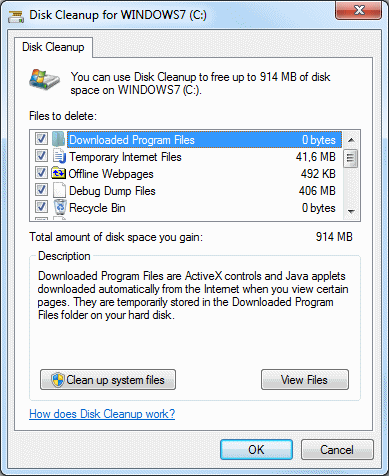 Disk Cleanup Windows 7