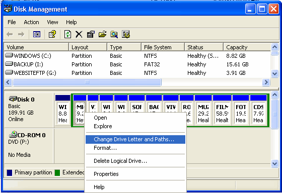 partitions on your hard disk (NTFS FAT32)